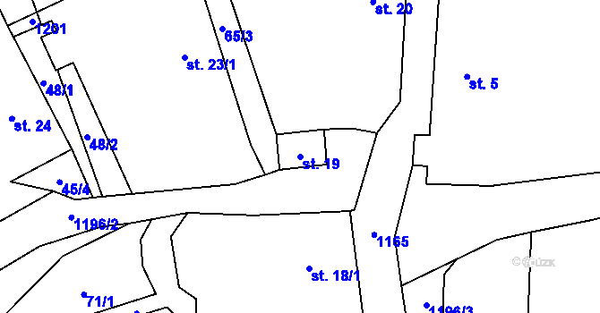 Parcela st. 19 v KÚ Držovice, Katastrální mapa