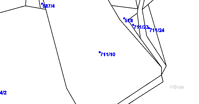 Parcela st. 711/10 v KÚ Držovice, Katastrální mapa