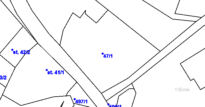 Parcela st. 47/1 v KÚ Starý Týn, Katastrální mapa