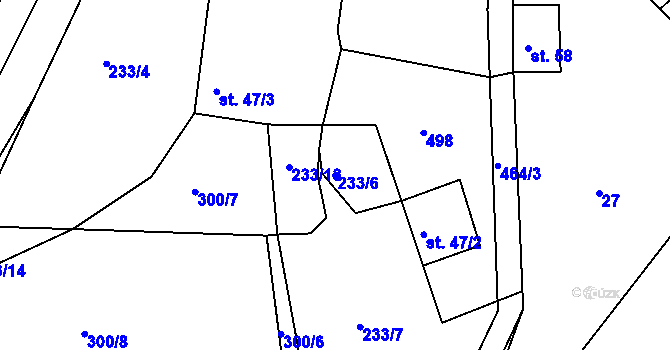 Parcela st. 233/6 v KÚ Starý Týn, Katastrální mapa
