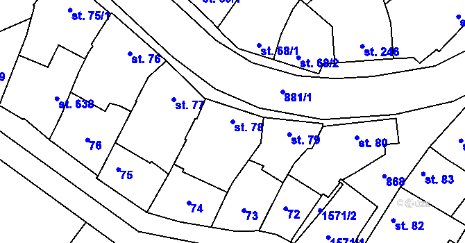 Parcela st. 78 v KÚ Držovice na Moravě, Katastrální mapa