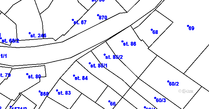Parcela st. 85/2 v KÚ Držovice na Moravě, Katastrální mapa
