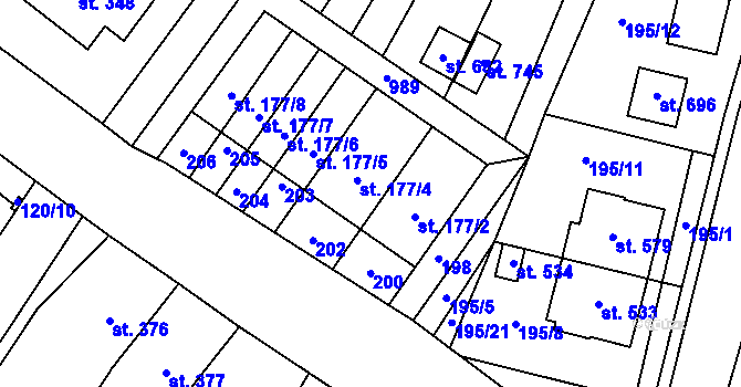 Parcela st. 177/3 v KÚ Držovice na Moravě, Katastrální mapa