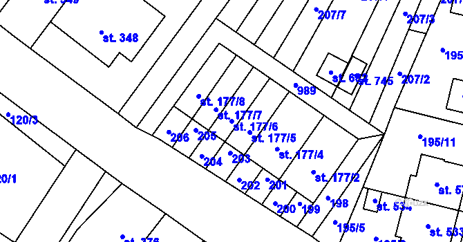 Parcela st. 177/6 v KÚ Držovice na Moravě, Katastrální mapa