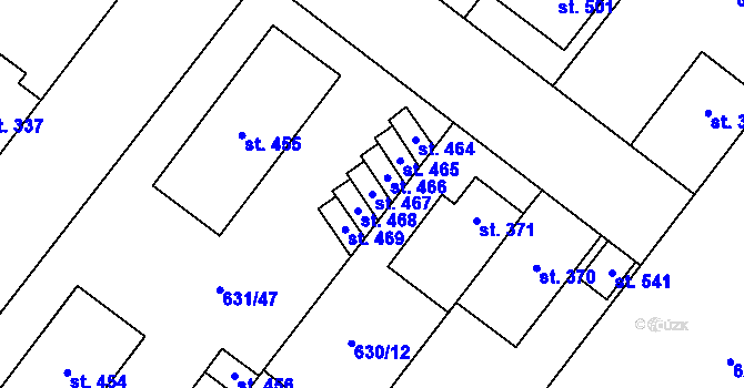 Parcela st. 467 v KÚ Držovice na Moravě, Katastrální mapa