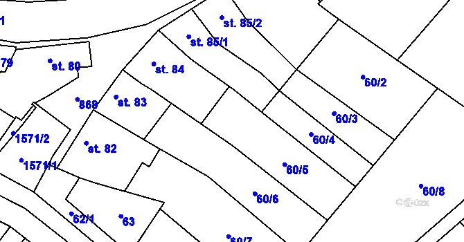 Parcela st. 66 v KÚ Držovice na Moravě, Katastrální mapa