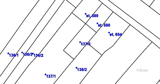 Parcela st. 137/3 v KÚ Držovice na Moravě, Katastrální mapa