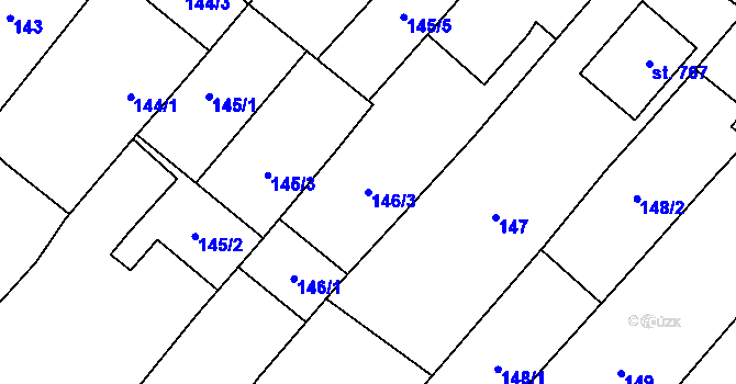 Parcela st. 146/3 v KÚ Držovice na Moravě, Katastrální mapa