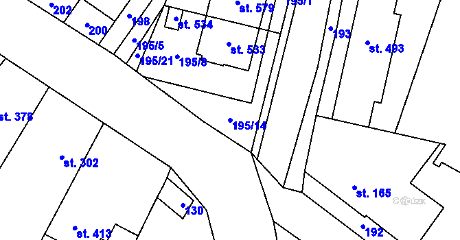 Parcela st. 195/14 v KÚ Držovice na Moravě, Katastrální mapa