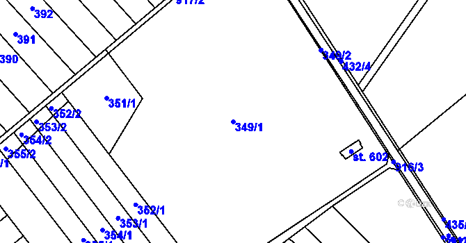 Parcela st. 349/1 v KÚ Držovice na Moravě, Katastrální mapa