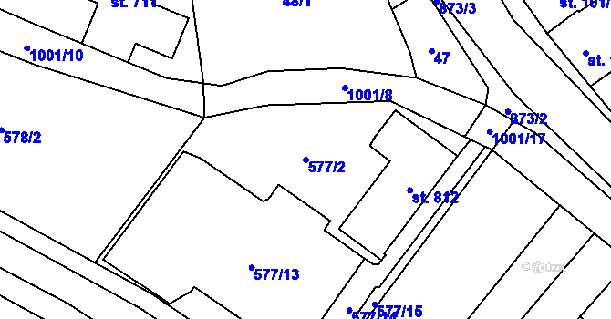 Parcela st. 577/2 v KÚ Držovice na Moravě, Katastrální mapa