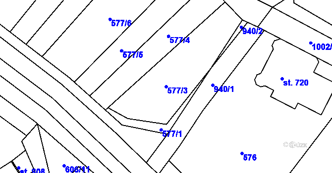 Parcela st. 577/3 v KÚ Držovice na Moravě, Katastrální mapa