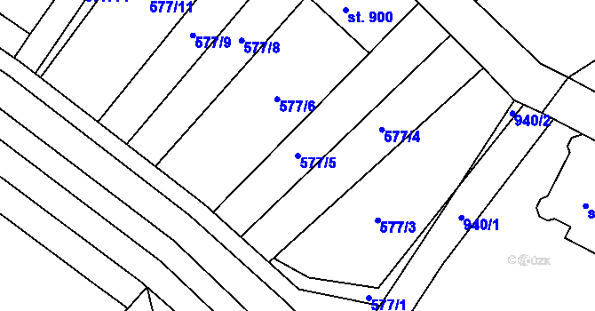 Parcela st. 577/5 v KÚ Držovice na Moravě, Katastrální mapa