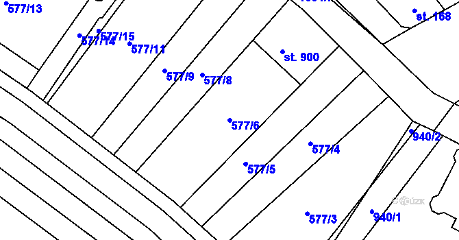 Parcela st. 577/6 v KÚ Držovice na Moravě, Katastrální mapa