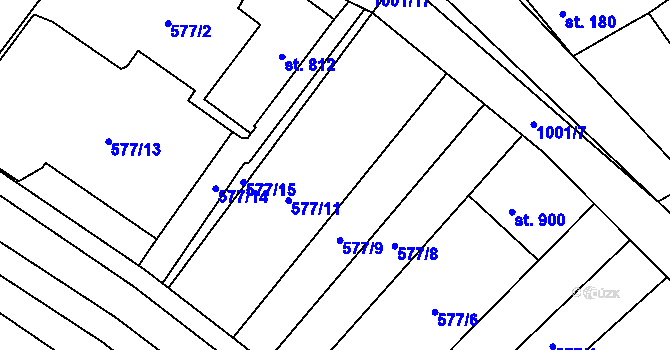 Parcela st. 577/10 v KÚ Držovice na Moravě, Katastrální mapa