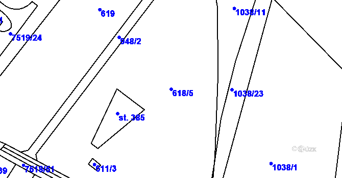 Parcela st. 618/5 v KÚ Držovice na Moravě, Katastrální mapa