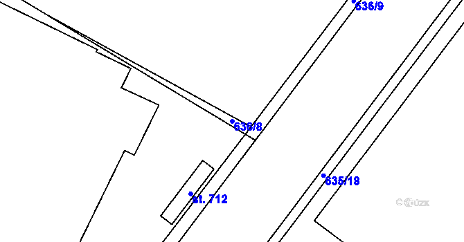 Parcela st. 636/8 v KÚ Držovice na Moravě, Katastrální mapa