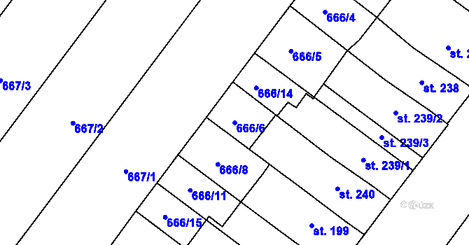 Parcela st. 666/6 v KÚ Držovice na Moravě, Katastrální mapa