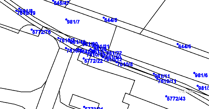 Parcela st. 981/10 v KÚ Držovice na Moravě, Katastrální mapa