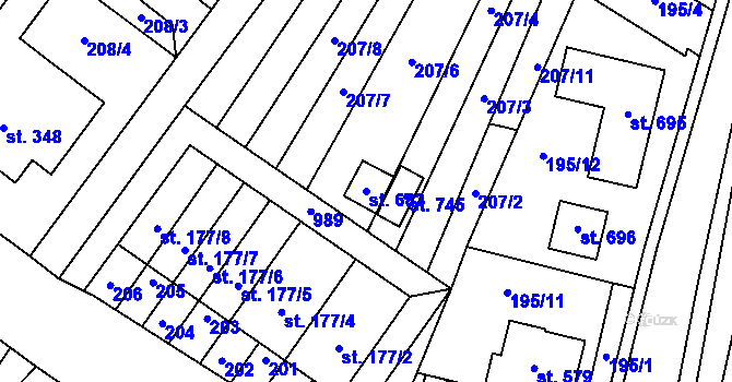Parcela st. 682 v KÚ Držovice na Moravě, Katastrální mapa