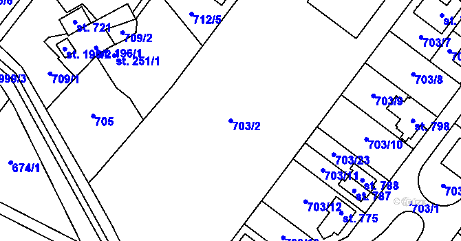 Parcela st. 703/2 v KÚ Držovice na Moravě, Katastrální mapa