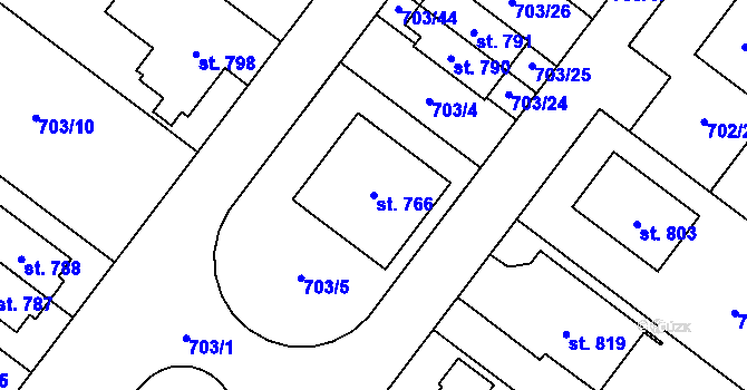 Parcela st. 766 v KÚ Držovice na Moravě, Katastrální mapa