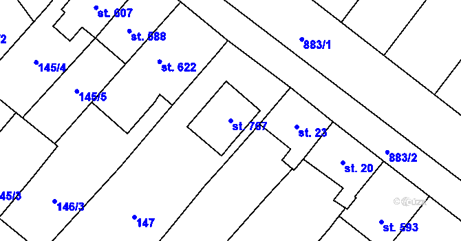 Parcela st. 767 v KÚ Držovice na Moravě, Katastrální mapa