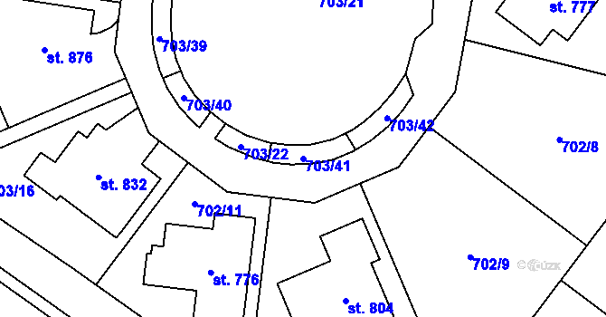 Parcela st. 703/41 v KÚ Držovice na Moravě, Katastrální mapa