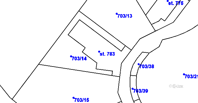 Parcela st. 783 v KÚ Držovice na Moravě, Katastrální mapa