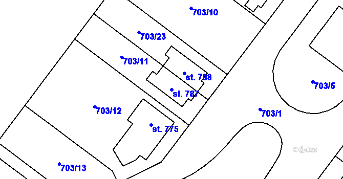 Parcela st. 787 v KÚ Držovice na Moravě, Katastrální mapa