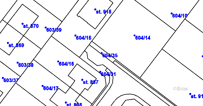 Parcela st. 604/35 v KÚ Držovice na Moravě, Katastrální mapa
