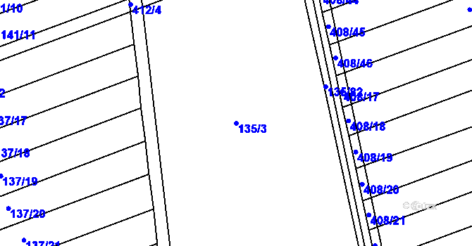 Parcela st. 135/3 v KÚ Třibřichy, Katastrální mapa