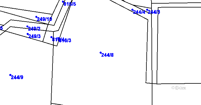 Parcela st. 244/8 v KÚ Dřešínek, Katastrální mapa