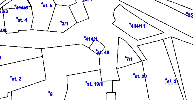 Parcela st. 49 v KÚ Chvalšovice, Katastrální mapa