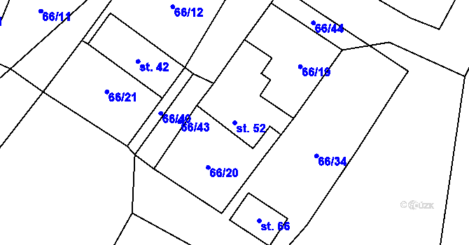 Parcela st. 52 v KÚ Chvalšovice, Katastrální mapa
