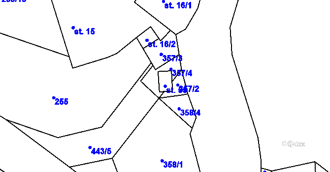 Parcela st. 55 v KÚ Chvalšovice, Katastrální mapa