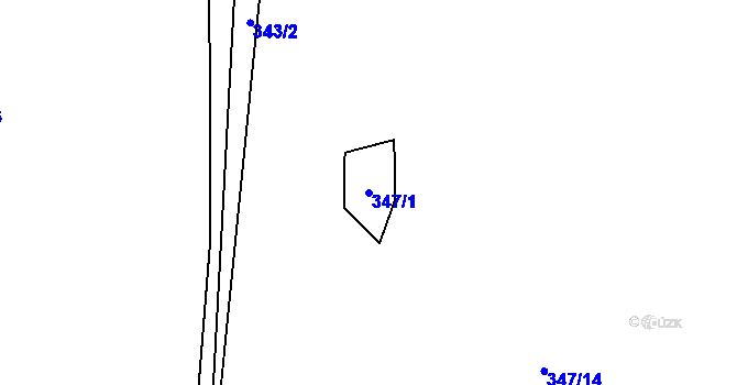 Parcela st. 347/1 v KÚ Chvalšovice, Katastrální mapa