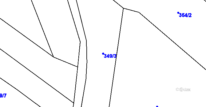 Parcela st. 349/3 v KÚ Chvalšovice, Katastrální mapa