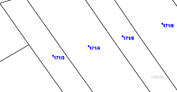 Parcela st. 171/4 v KÚ Chvalšovice, Katastrální mapa