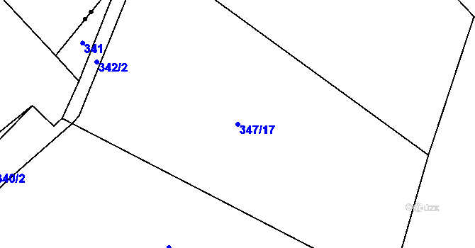 Parcela st. 347/17 v KÚ Chvalšovice, Katastrální mapa