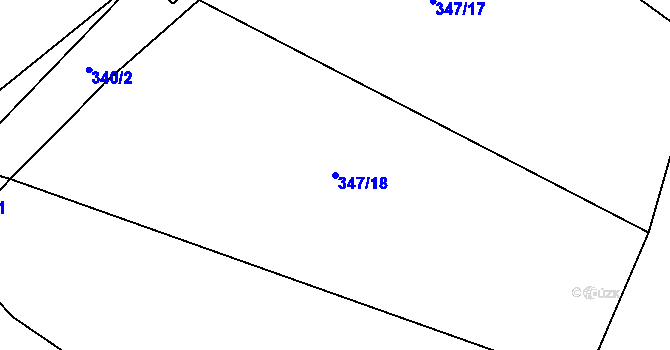 Parcela st. 347/18 v KÚ Chvalšovice, Katastrální mapa