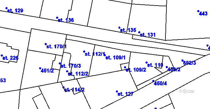 Parcela st. 109 v KÚ Dřetovice, Katastrální mapa