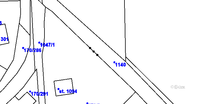 Parcela st. 618/4 v KÚ Dřetovice, Katastrální mapa