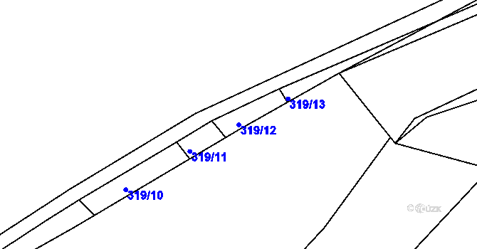 Parcela st. 319/12 v KÚ Buček, Katastrální mapa