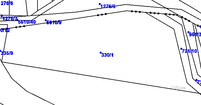 Parcela st. 330/1 v KÚ Buček, Katastrální mapa