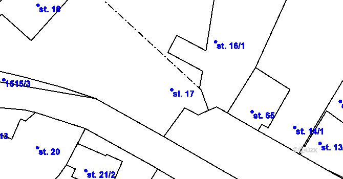 Parcela st. 17 v KÚ Dřevec, Katastrální mapa