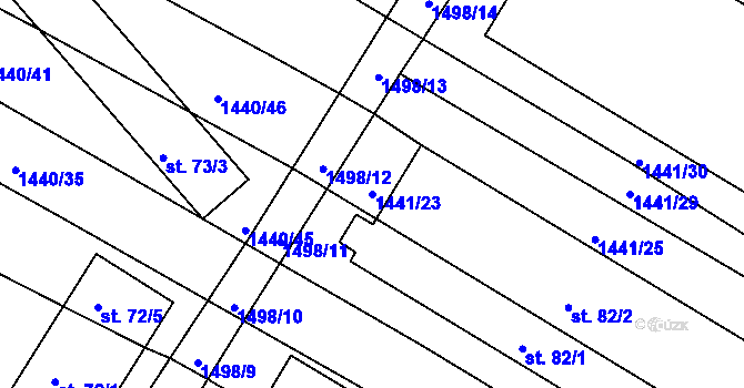 Parcela st. 1441/23 v KÚ Dřevec, Katastrální mapa