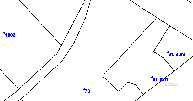 Parcela st. 76 v KÚ Hodyně u Dřevce, Katastrální mapa