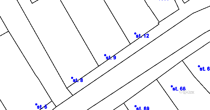Parcela st. 9 v KÚ Dřevnovice, Katastrální mapa