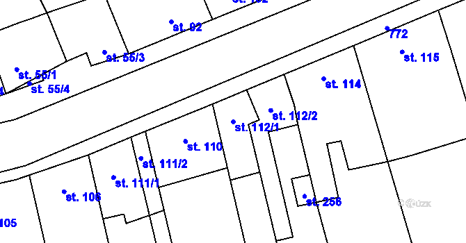 Parcela st. 112/1 v KÚ Dřevnovice, Katastrální mapa